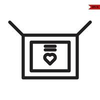 love in box line icon vector