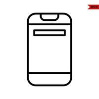 mobile phone line icon vector