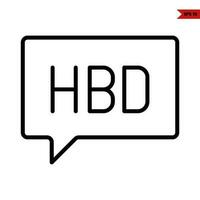 birthday in speech line icon vector