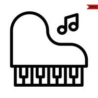 piano  with music instrument line icon vector