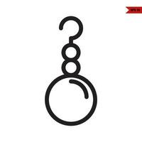 earing line icon vector