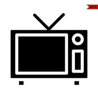 icono de glifo de televisión vector