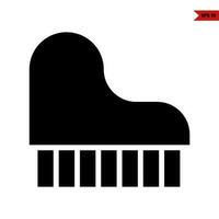 piano música glifo icono vector