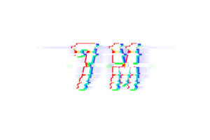 7 million subscribers celebration greeting Number with glitch design png