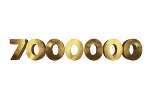 7000000 subscribers celebration greeting Number with gold design png