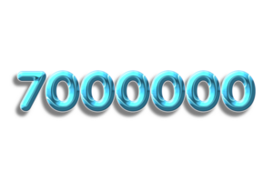 7000000 subscribers celebration greeting Number with plastic design png