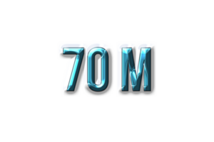 70 million subscribers celebration greeting Number with plastic design png