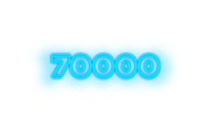 70000 subscribers celebration greeting Number with glow design png