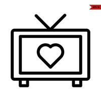 amor en televisión línea icono vector