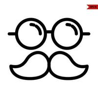 moustache with glasses line icon vector