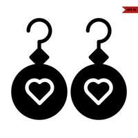 love in earing accessories glyph icon vector