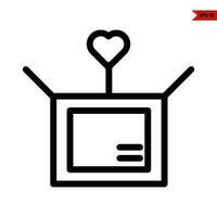 love with box line icon vector