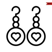 love in earing line icon vector
