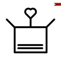 love with box line icon vector