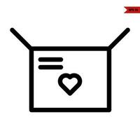 love in box line icon vector