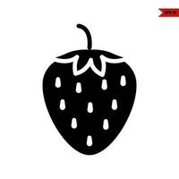 strawberry glyph icon vector