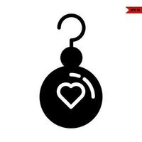 love in earing glyph icon vector