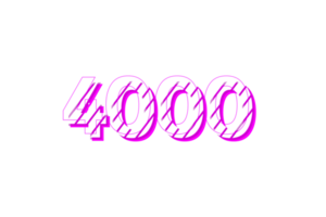 4000 iscritti celebrazione saluto numero con banda design png