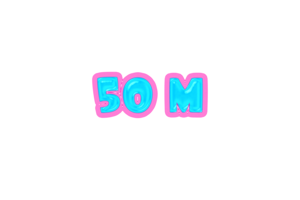 50 million subscribers celebration greeting Number with jelly design png