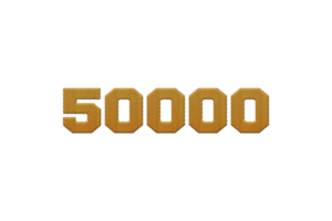 50000 subscribers celebration greeting Number with embroidery design png