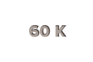 60 K iscritti celebrazione saluto numero con di legno inciso design png