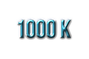 1000 k subscribers celebration greeting Number with plastic design png