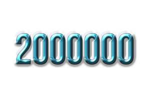 2000000 subscribers celebration greeting Number with plastic design png
