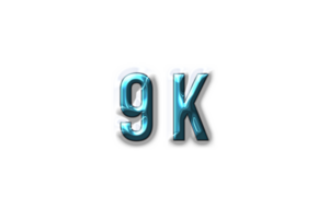 9 k subscribers celebration greeting Number with plastic design png