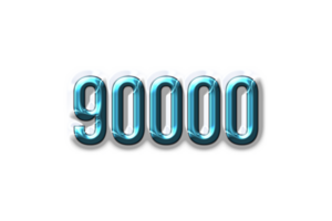 90000 subscribers celebration greeting Number with plastic design png