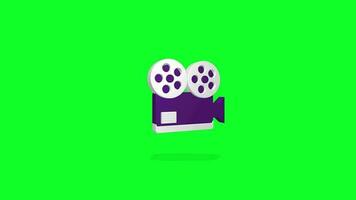 camera film 3d icon symbol alpha channel transparent background on green screen video