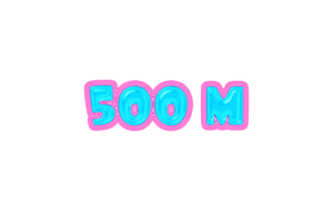 500 million subscribers celebration greeting Number with jelly design png