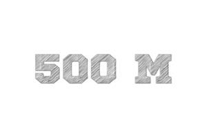 500 million subscribers celebration greeting Number with pencil sketch design png