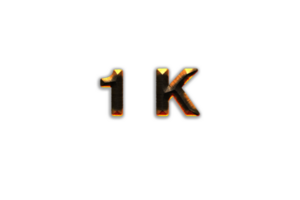 1 k suscriptores celebracion saludo número con caliente hierro diseño png