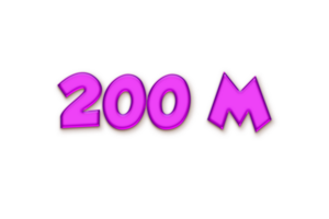 200 million subscribers celebration greeting Number with liquid design png