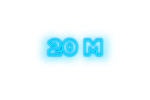 20 million subscribers celebration greeting Number with glow design png