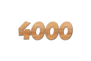 4000 iscritti celebrazione saluto numero con quercia legna design png