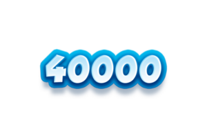 40000 subscribers celebration greeting Number with modren blue design png