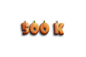 500 k subscribers celebration greeting Number with pumpkin design png