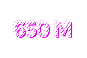 650 million subscribers celebration greeting Number with stripe design png