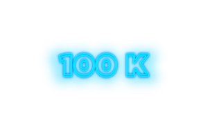 100 k subscribers celebration greeting Number with glow design png