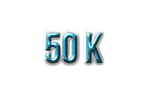 50 k subscribers celebration greeting Number with plastic design png