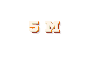 5 million subscribers celebration greeting Number with retro 2 design png