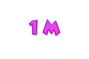 1million subscribers celebration greeting Number with liquid design png