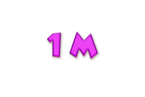 1 million les abonnés fête salutation nombre avec liquide conception png