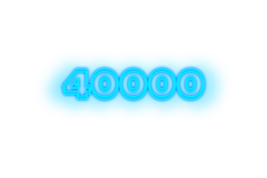 40000 subscribers celebration greeting Number with glow design png