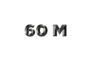 60 million subscribers celebration greeting Number with elegant design png