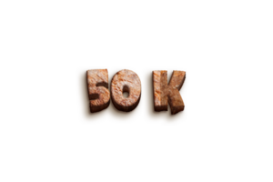 50 k subscribers celebration greeting Number with bakery design png
