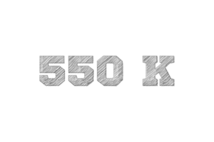 550 k subscribers celebration greeting Number with pencil sketch design png