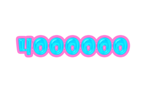 4000000 subscribers celebration greeting Number with jelly design png