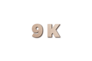 9 k subscribers celebration greeting Number with card board design png